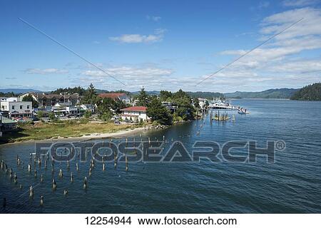 Picture - The town of Florence along the Oregon coast; Florence, Oregon, United States of America. Fotosearch