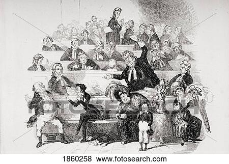 Stock Photo - The Trial. Illustration From The Charles Dickens Novel The Pickwick Papers By H. K. Browne Known As Phiz. Fotosearch