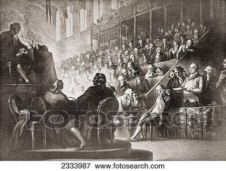 Stock Photo - The Trial Of Louis Xvi At The National Convention, 1792. From A Contemporary Print.. Fotosearch