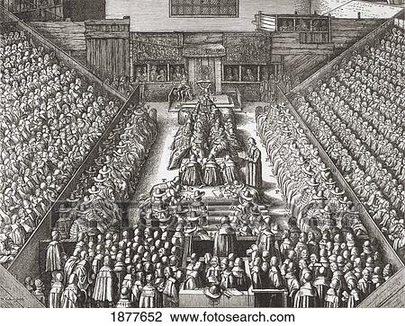 Stock Image - The Trial Of Strafford, 1640. Thomas Wentworth, 1St Earl Of Strafford, 1593 To 1641. English Statesman And Supporter Of King Charles I. From The Book Short History Of The English People By J. R. Green Published London 1893.. Fotosearch