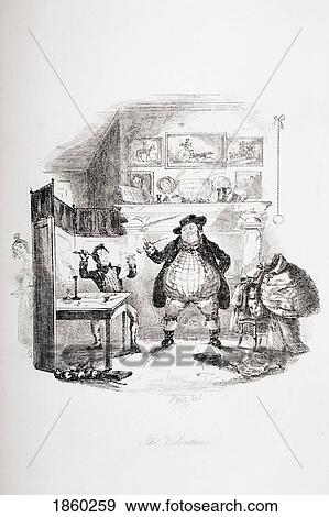 Stock Photo - The Valentine. Illustration From The Charles Dickens Novel The Pickwick Papers By H. K. Browne Known As Phiz. Fotosearch