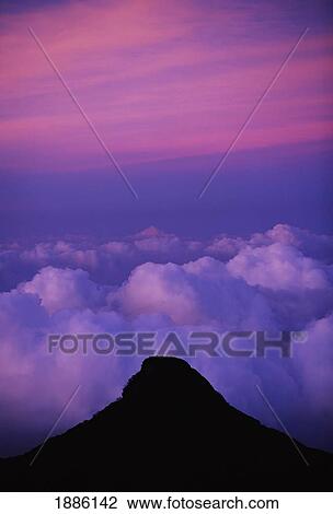 Stock Image - The View From The Top Of Adams Peak At Sunset. Fotosearch