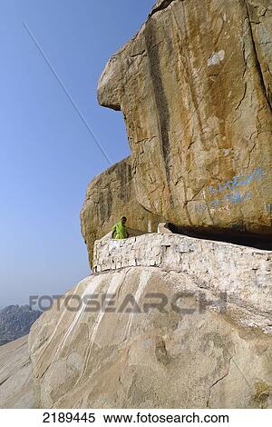 Stock Photography - The Walk Up To Yantrodharaka Anjaneya Temple, Or Hanuman Temple, On Top Of Anjaneya Hill At Hampi, Karnataka, India. Fotosearch