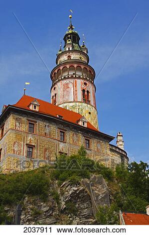 The Watchtower Above The Old Town; Chesky Krumlov Jihocesky Czech Republic View Large Photo Image Stock Image - The Watchtower Above The Old Town; Chesky Krumlov Jihocesky Czech Republic. Fotosearch