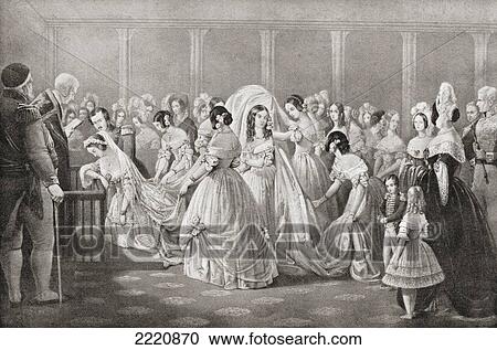 The Wedding Of Queen Victoria And Prince Albert In 1840. From The Strand Magazine Published 1897. View Large Photo Image Stock Image - The Wedding Of Queen Victoria And Prince Albert In 1840. From The Strand Magazine Published 1897.. Fotosearch