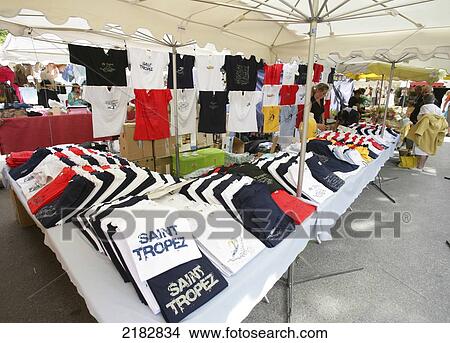 Picture - The Weekwnd Market In St Tropez South Of France. Fotosearch