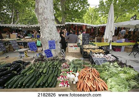 Stock Photograph - The Weekwnd Market In St Tropez South Of France. Fotosearch