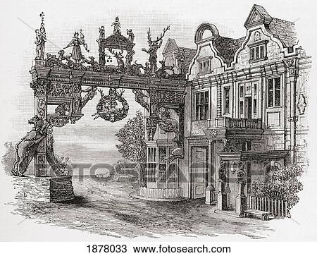 Stock Image - The White Hart Inn, Scole, Norfolk, England In The 17Th Century. From The Book Short History Of The English People By J. R. Green Published London 1893.. Fotosearch