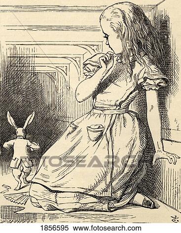 Stock Photography - The White Rabbit Is Late Illustration By John Tenniel From The Book Alices's Adventures In Wonderland By Lewis Carroll Published 1891. Fotosearch