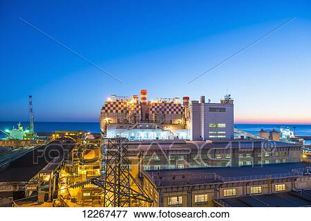 Thermal Power Plant; Genoa, Liguria, Italy View Large Photo Image Stock Photo - Thermal Power Plant; Genoa, Liguria, Italy. Fotosearch