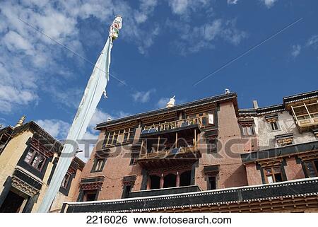 Thikse Monastery In Ladakh, India View Large Photo Image Stock Photograph - Thikse Monastery In Ladakh, India. Fotosearch