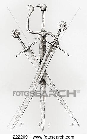 Thirteenth Or Fourteenth Century Swords. Left And Right: Cross Swords With Flat Wheel- Pommel, Centre: Short Backsword, Or Coutel, With Finger Guard. From The British Army: It's Origins, Progress And Equipment, Published 1868. View Large Photo Image Stock Image - Thirteenth Or Fourteenth Century Swords. Left And Right: Cross Swords With Flat Wheel- Pommel, Centre: Short Backsword, Or Coutel, With Finger Guard. From The British Army: It's Origins, Progress And Equipment, Published 1868.. Fotosearch