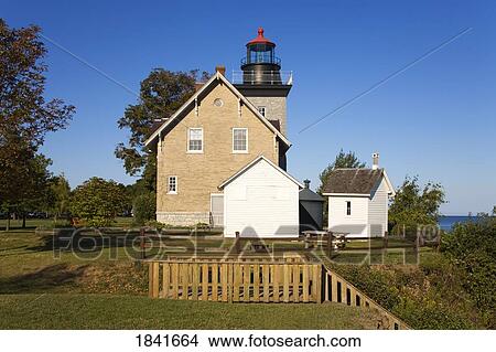 Thirty Mile Lighthouse; Golden Hill State Park, Lake Ontario, New York State, Usa View Large Photo Image Picture - Thirty Mile Lighthouse; Golden Hill State Park, Lake Ontario, New York State, Usa. Fotosearch