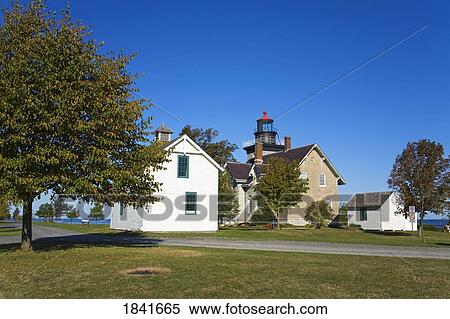 Thirty Mile Lighthouse; Golden Hill State Park, Lake Ontario, New York State, Usa View Large Photo Image Stock Photography - Thirty Mile Lighthouse; Golden Hill State Park, Lake Ontario, New York State, Usa. Fotosearch