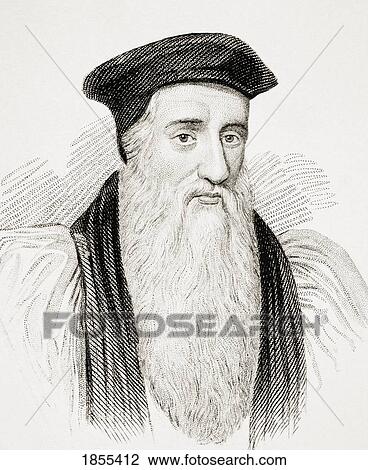 Stock Image - Thomas Cranmer 1489-1556 First Protestant Archbishop Of Canterbury 1533-56 From Old England's Worthies By Lord Brougham And Others Published London Circa 1880's. Fotosearch