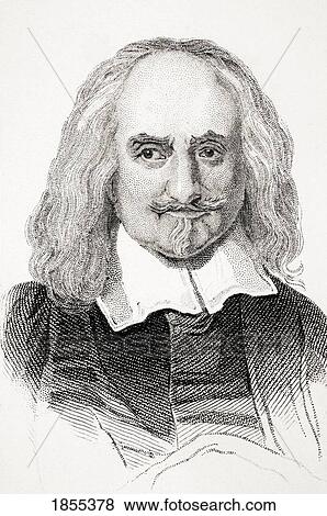 Stock Photo - Thomas Hobbes 1588-1679 English Philosopher And Political Theorist From Old England's Worthies By Lord Brougham And Others Published London Circa 1880's. Fotosearch