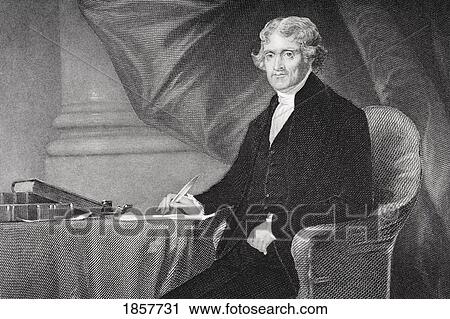 Stock Image - Thomas Jefferson 1743-1826. Third President Of The United States. Primary Author Of Declaration Of Independence. From Painting By Alonzo Chappel. Fotosearch
