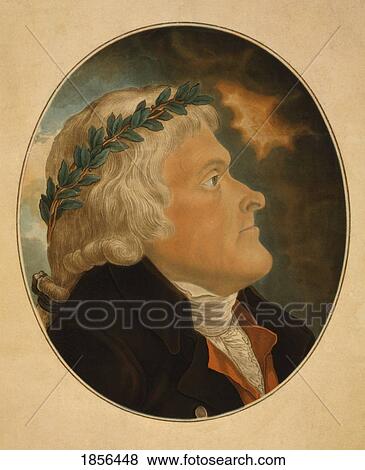 Stock Photo - Thomas Jefferson 1743 To 1826 3Rd President Of Usa From An Early 19Th Century Aquatint After A Portrait By Thaddeus Kosciuszko And Engraved By Michel Sokolnicki. Fotosearch