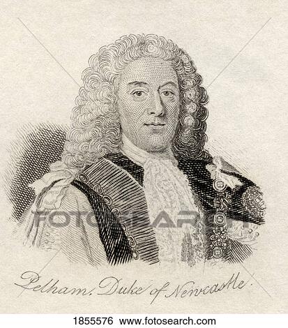 Stock Photograph - Thomas Pelham Holles 1St Duke Of Newcastle Upon Tyne And Newcastle Under Lyne 1693 ÃƒÂ¢Ã¢â€šÂ¬Ã¢â‚¬Å“ 1768 British Whig Statesman From The Book Crabbs Historical Dictionary Published 1825. Fotosearch
