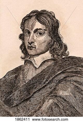 Stock Image - Thomas Willeboirts Bosschaert 1613 Or 14-1654 Dutch Born Flemish Artist From 75 Portraits Of Celebrated Painters From Authentic Originals Etched By James Girtin Published London 1817. Fotosearch