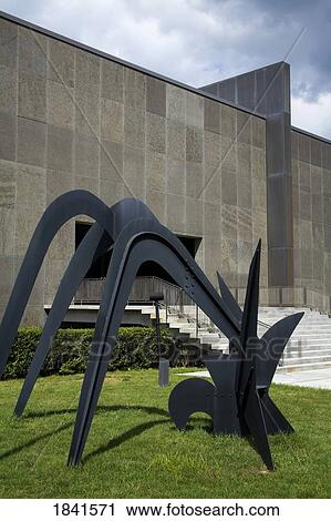 Stock Image - Three Arches By Alexander Calder Outside Munson-Williams-Proctor Arts Institute; Utica, New York, Usa. Fotosearch