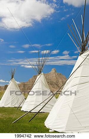 Three Teepees In Badlands National Park; South Dakota United States Of America View Large Photo Image Stock Image - Three Teepees In Badlands National Park; South Dakota United States Of America. Fotosearch