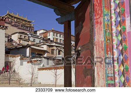 Tibetan Buddhist Monastery; Shangri la, Zhongdian, Yunnan, China View Large Photo Image Stock Photo - Tibetan Buddhist Monastery; Shangri la, Zhongdian, Yunnan, China. Fotosearch