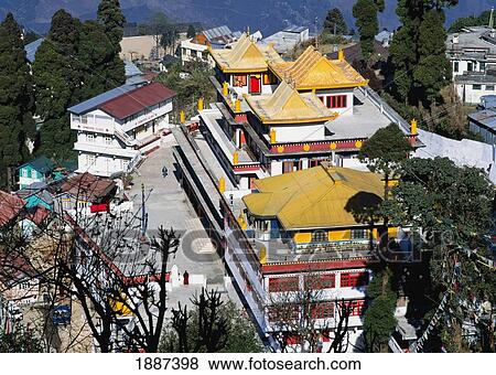 Tibetan Monastery In Darjeeling View Large Photo Image Stock Photo - Tibetan Monastery In Darjeeling. Fotosearch