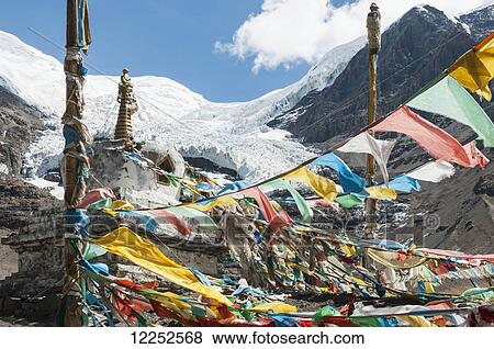 Tibetan Stupa in Kharola Glacier, Tibetan Friendship Highway; Tibet, China View Large Photo Image Stock Photo - Tibetan Stupa in Kharola Glacier, Tibetan Friendship Highway; Tibet, China. Fotosearch