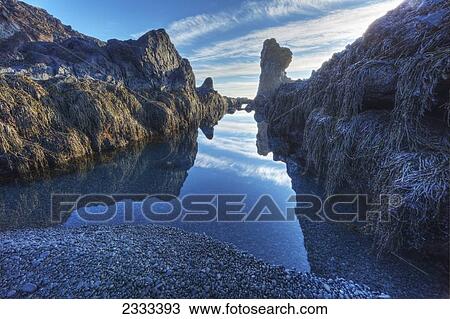 Stock Image - Tidal Pool On The Snaefellsnes Peninsula; Iceland. Fotosearch