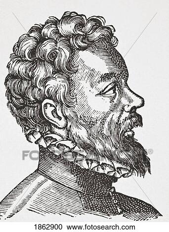 Stock Image - ? tienne Jodelle, Seigneur De Limodin, 1532-1573. French Dramatist And Poet. From Science And Literature In The Middle Ages By Paul Lacroix Published London 1878. Fotosearch