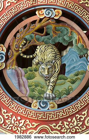 Tiger window decor; Mae Sot, Thailand View Large Photo Image Stock Photograph - Tiger window decor; Mae Sot, Thailand. Fotosearch