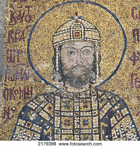 Stock Photo - Tile Mosaic Of An Historical Figure In The Hagia Sophia Museum; Istanbul Turkey. Fotosearch