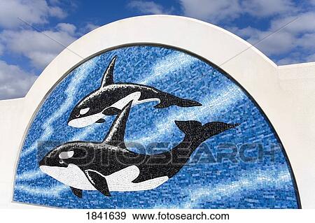 Stock Photo - Tile Mosaic On Broadway Bridge; Daytona Beach, Florida, Usa. Fotosearch