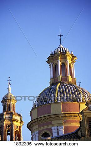 Stock Photography - Tiled Domes Of San Lldeonso Church. Fotosearch