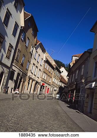 Tilted Angle View Of Street. View Large Photo Image Stock Photography - Tilted Angle View Of Street.. Fotosearch