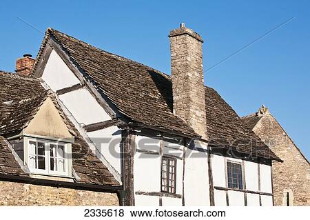 Timbered House; Wiltshire, England View Large Photo Image Stock Photo - Timbered House; Wiltshire, England. Fotosearch