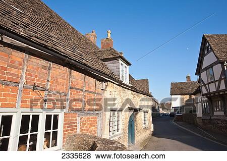 Stock Photo - Timbered House; Wiltshire, England. Fotosearch
