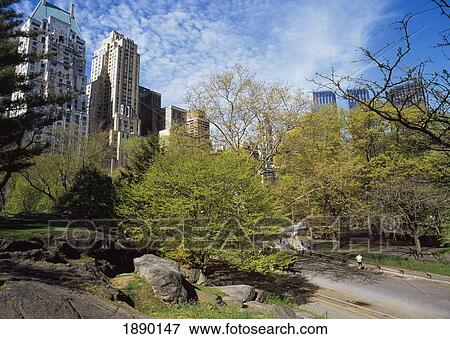 Time Warner Towers As Viewed From Central Park. View Large Photo Image Stock Photo - Time Warner Towers As Viewed From Central Park.. Fotosearch