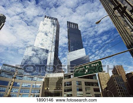 Time Warner Towers As Viewed From Columbus Circle. View Large Photo Image Stock Photograph - Time Warner Towers As Viewed From Columbus Circle.. Fotosearch