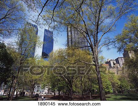 Stock Photography - Time Warner Towers As Viewed From Central Park.. Fotosearch