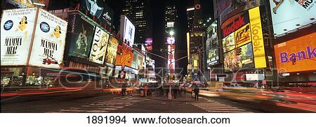 Times Square In Midtown Manhattan Illuminated At Night View Large Photo Image Picture - Times Square In Midtown Manhattan Illuminated At Night. Fotosearch