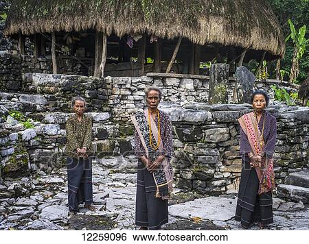 Stock Photograph - Timorese women at Liurai Village; Timor-Leste. Fotosearch