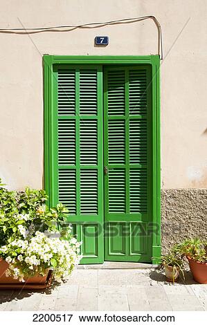 Stock Photo - Tipical Door Of A House In Alcudia, Mallorca, Balearic Islands, Spain. Fotosearch