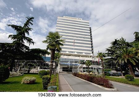 Tirana International Hotel, Tirana, Albania View Large Photo Image Stock Photo - Tirana International Hotel, Tirana, Albania. Fotosearch