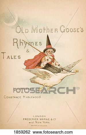 Stock Image - Title Page Illustration From Old Mother Goose's Rhymes And Tales. Illustrated By Constance Haslewood. Published By Frederick Warne & Co London And New York Circa 1890S. Chromolithography By Emrik & Binger Of Holland. Fotosearch