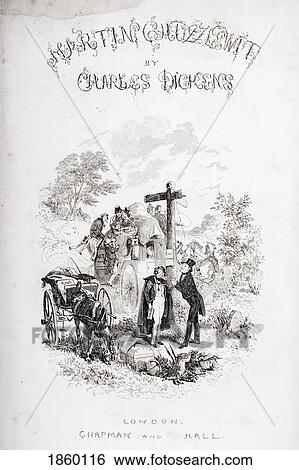 Stock Photograph - Title Page Illustration From The Charles Dickens Novel Martin Chuzzelwit By H. K. Browne Known As Phiz. Fotosearch