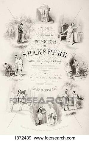 Stock Photo - Title Page Of A Nineteenth Century Book Of The Complete Works Of Shakespeare.. Fotosearch