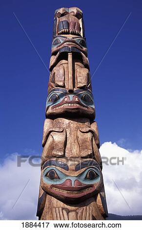 Tlingit Totem Pole, Close Up View Large Photo Image Stock Photo - Tlingit Totem Pole, Close Up. Fotosearch