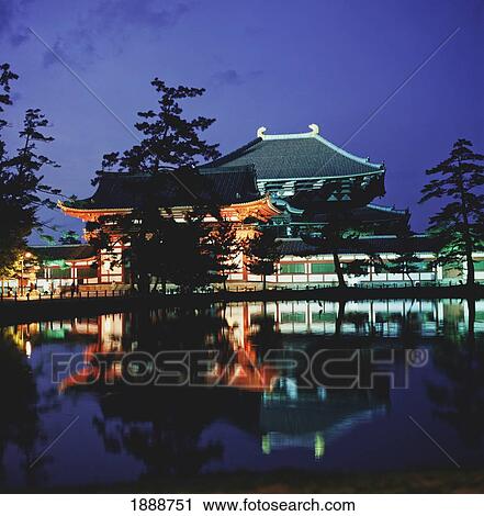 Todaiji Temple At Night View Large Photo Image Stock Image - Todaiji Temple At Night. Fotosearch